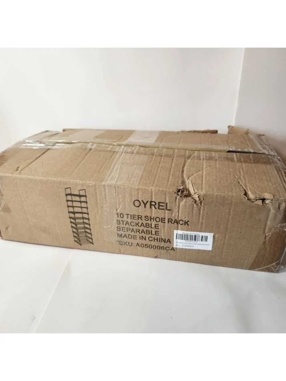 OYREL 10 Tier Shoe Rack Stackable Separable Black Metal Storage Organizer